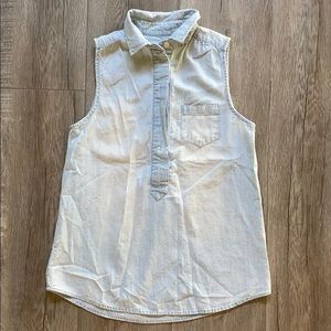 Denim sleeveless top with collar from J.Crew